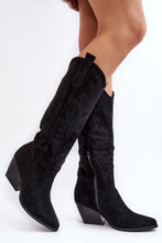 Load image into Gallery viewer, Slip On Black Knee Boots | Slip On Zipper Style
