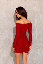 Load image into Gallery viewer, Sparkle Effect Red Evening Dress
