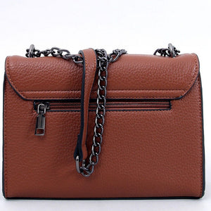 Chain Strap Leather Messenger Bag