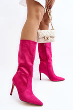 Load image into Gallery viewer, Hot Pink Suede Boots | Stiletto Heels
