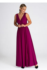 V Neck Maxi Dress | Front Slit Long Dress