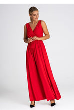 Load image into Gallery viewer, V Neck Maxi Dress | Front Slit Long Dress
