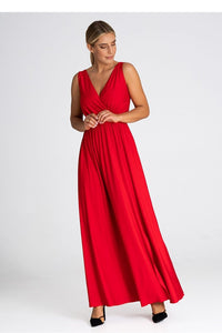 V Neck Maxi Dress | Front Slit Long Dress