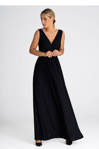 V Neck Maxi Dress | Front Slit Long Dress