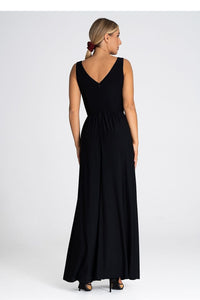 V Neck Maxi Dress | Front Slit Long Dress