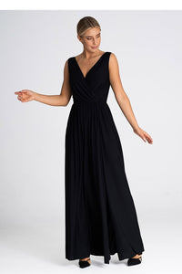 V Neck Maxi Dress | Front Slit Long Dress