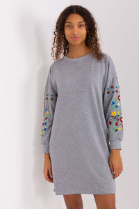 Sweater Dress | Embroidered Long Sleeves