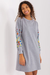 Sweater Dress | Embroidered Long Sleeves