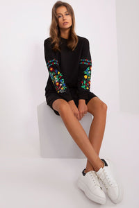 Sweater Dress | Embroidered Long Sleeves