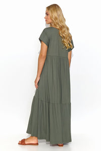 Maxi Dress | Loose Cut V Neckline Dress