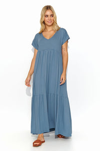 Maxi Dress | Loose Cut V Neckline Dress