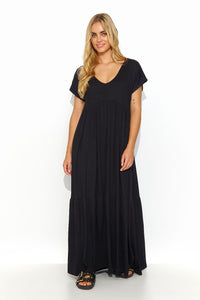 Maxi Dress | Loose Cut V Neckline Dress