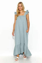 Load image into Gallery viewer, Ruffle Sleeve Maxi Dress | Side Slip Pockets
