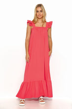 Load image into Gallery viewer, Ruffle Sleeve Maxi Dress | Side Slip Pockets
