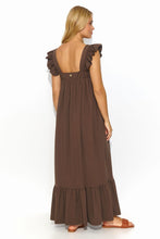 Load image into Gallery viewer, Ruffle Sleeve Maxi Dress | Side Slip Pockets
