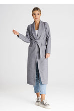 Load image into Gallery viewer, Belted Gray Long Coat
