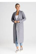 Load image into Gallery viewer, Belted Gray Long Coat
