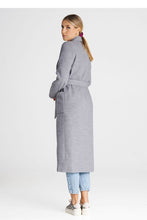 Load image into Gallery viewer, Belted Gray Long Coat
