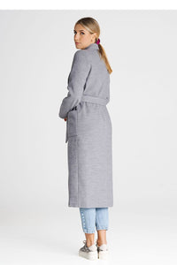 Belted Gray Long Coat