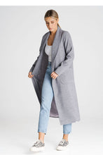 Load image into Gallery viewer, Belted Gray Long Coat
