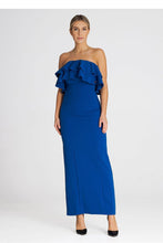 Load image into Gallery viewer, Elegant Maxi Dress with Double Ruffle Neckline
