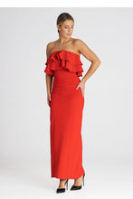 Load image into Gallery viewer, Elegant Maxi Dress with Double Ruffle Neckline
