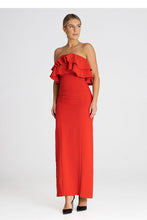 Load image into Gallery viewer, Elegant Maxi Dress with Double Ruffle Neckline
