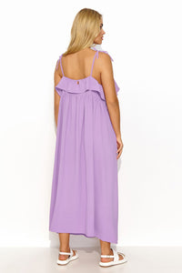 Long Oversize Maxi Dress | Ruffled Neckline