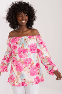 Off Shoulder Floral Print Blouse