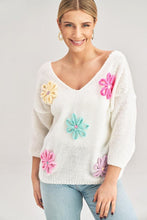 Load image into Gallery viewer, Flower Decorated Sweater | Fall Pink Sweater
