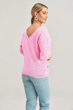 Load image into Gallery viewer, Flower Decorated Sweater | Fall Pink Sweater
