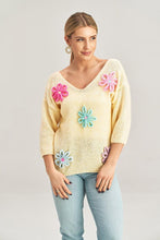 Load image into Gallery viewer, Flower Decorated Sweater | Fall Pink Sweater
