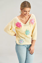 Load image into Gallery viewer, Flower Decorated Sweater | Fall Pink Sweater
