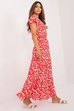 Load image into Gallery viewer, Flared Casual Maxi Dress with Abstract Print
