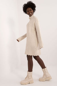 Turtle Neck Knit Midi Dress