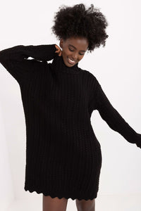 Turtle Neck Knit Midi Dress