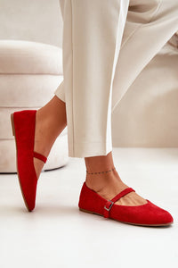 Red Suede Ballet Flats