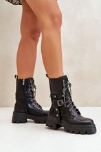 Load image into Gallery viewer, Platform Leather Ankle Boots
