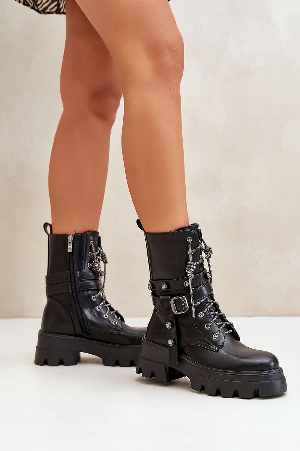 Platform Leather Ankle Boots