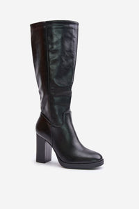 Classic Eco-Leather Heel Boots