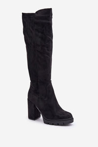 Knee High Black Platform Boots