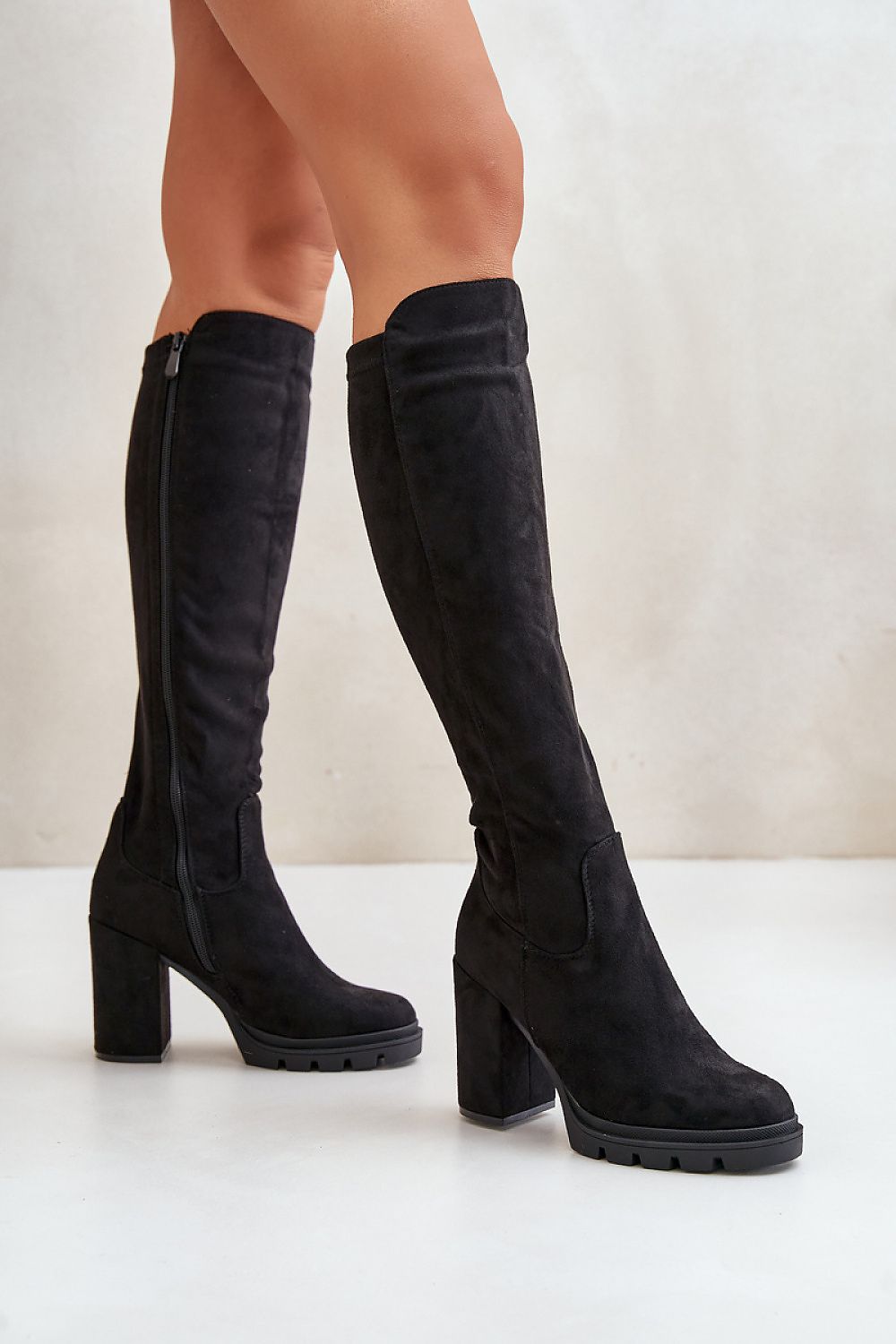 Knee High Black Platform Boots