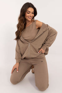 Zipped Casual Sweatshirt Set