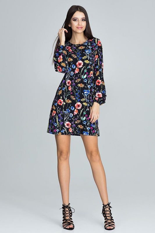 Floral Pattern Mini Day Dress