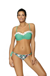 Floral Trim Bikini Swimsuit