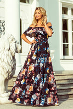 Load image into Gallery viewer, Off Shoulder Floral Maxi Dress
