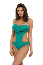 Load image into Gallery viewer, Modern Ruffle Top One Piece Swimsuit
