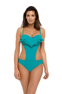 Modern Ruffle Top One Piece Swimsuit