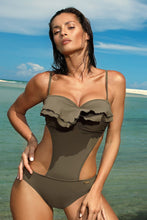 Load image into Gallery viewer, Modern Ruffle Top One Piece Swimsuit
