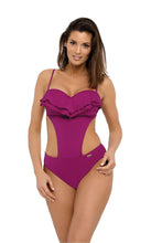 Load image into Gallery viewer, Modern Ruffle Top One Piece Swimsuit
